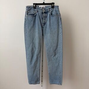 Won Hundred sz 27 Light Wash Barrel Tapered Leg Jeans Made in Italy Blue Boho